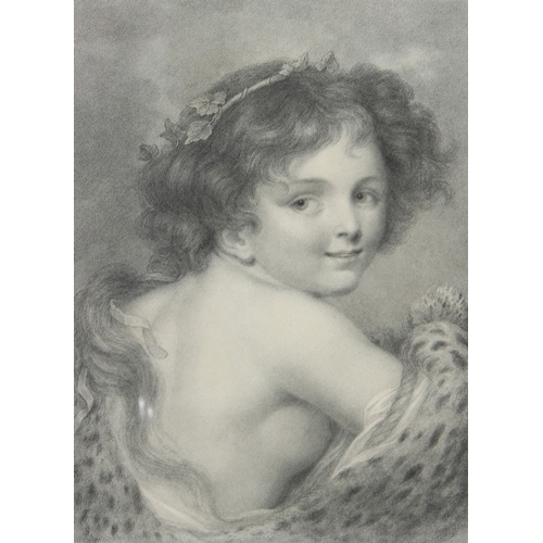 109 - BARTOLOZZI AFTER GREUZE  'Bacchante'  stipple engraving  35 x 25cm (image)