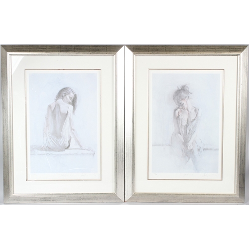 111 - CONTEMPORARY SCHOOL  'Déshabillé I' and 'Déshabillé II'  pair of prints 177/500  blindstamped and si... 