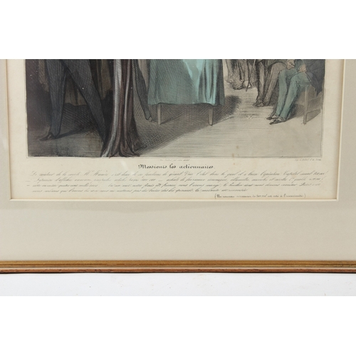 115 - HONORE DAUMIER  'Messieurs les actionanaires'  original 19th century hand coloured lithograph  galle... 
