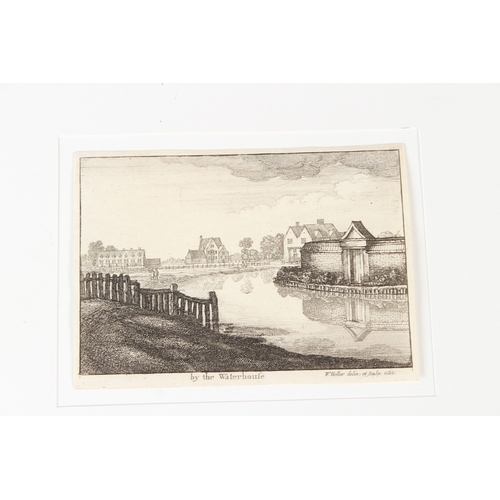 116 - WENCESLAUS HOLLAR  'Ye Waterhouse'  'By The Waterhouse'  two original 17th century etchings  extensi... 