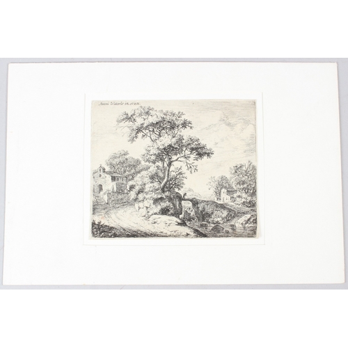 117 - ANTHONIE WATERLOO  'The Chapel with Steps'  original 17th century etching  inscribed 'unrecorded ear... 