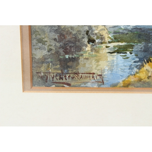 184 - HENRY JOHN SYLVESTER STANNARD (1870-1951)  Landscape with cottage and stream  watercolour  signed  2... 