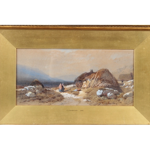185 - THOMAS  LEESON ROWBOTHAM (1823-1875)  'A Crofter's Cottage'  watercolour  signed and dated 1872  16 ... 