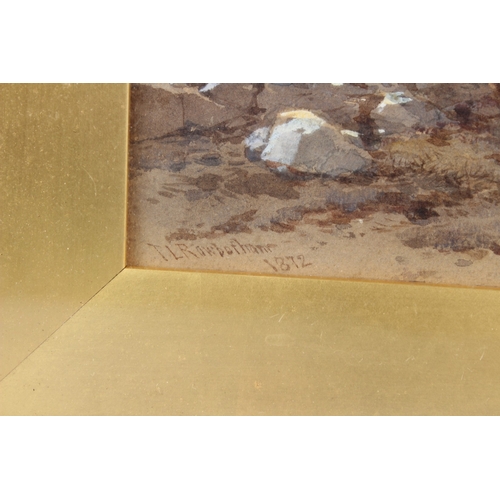 185 - THOMAS  LEESON ROWBOTHAM (1823-1875)  'A Crofter's Cottage'  watercolour  signed and dated 1872  16 ... 