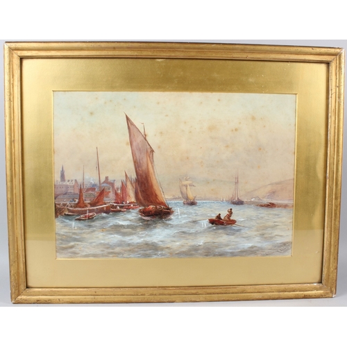 195 - ROBERT MALCOLM LLOYD (1855-1945)
'Peel Harbour'
watercolour
signed and dated 1900
34.5 x 50cm