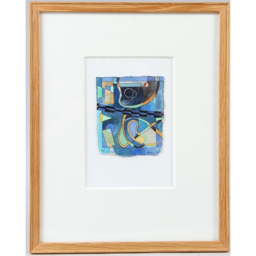 205 - CONTEMPORARY SCHOOL  Abstract composition  watercolour  indistinctly signed  10.5 x 9cm