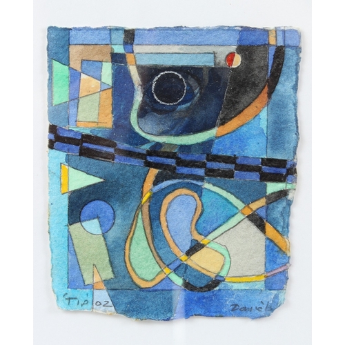 205 - CONTEMPORARY SCHOOL  Abstract composition  watercolour  indistinctly signed  10.5 x 9cm