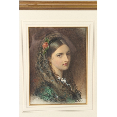211 - LATE 19TH / EARLY 20TH CENTURY SCHOOL  Portrait of a Gypsy woman  watercolour, signed with a monogra... 
