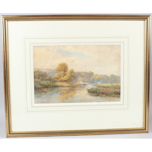 213 - ARTHUR POWELL MAY (1824-1900)  River landscape  watercolour  signed and dated '93  23 x 35cm