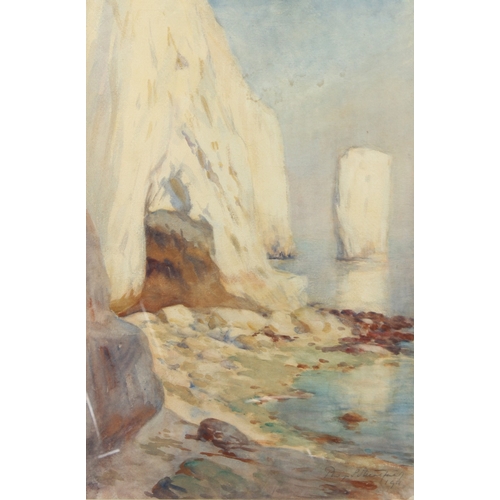 216 - JAMES PHILIP S. STREATFIELD  Coastal view with cliffs, probably Durdle Door Dorset  watercolour  sig... 