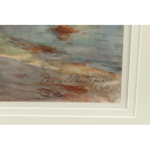 216 - JAMES PHILIP S. STREATFIELD  Coastal view with cliffs, probably Durdle Door Dorset  watercolour  sig... 