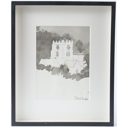 223 - PATRICK PROCKTOR (1936-2003)  Church tower  watercolour and pencil  signed  24 x 18cm