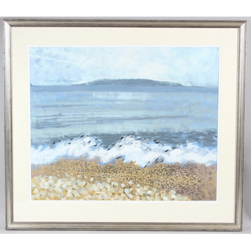 235 - ARTHUR HACKNEY RWS (1925-2010)  Waves braking on a beach  acrylic on paper  inscribed verso  51 x 62... 