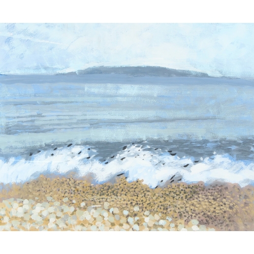 235 - ARTHUR HACKNEY RWS (1925-2010)  Waves braking on a beach  acrylic on paper  inscribed verso  51 x 62... 