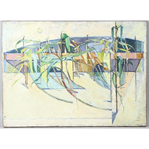 238 - 20TH CENTURY SCHOOL  Abstract composition  oil on canvas  unframed  65 x 76cm