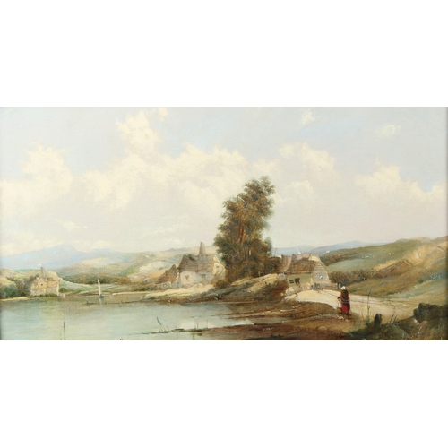 306 - ALFRED VICKERS  River landscape  oil on canvas  36 x 65.5cm