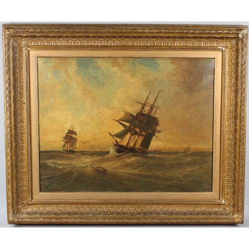 311 - GEORGE GREGORY (1849-1938)
Shipping at sea
oil on canvas
signed and dated 1890
65 X 72.5cm