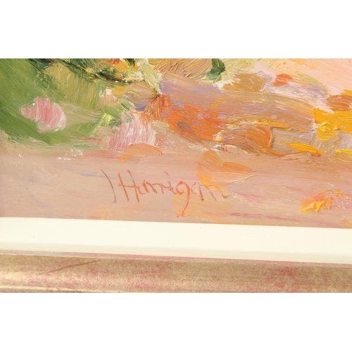 314 - JAMES HARRIGAN (1937)  'A View from the Bridge, Richmond'  oil on board  signed  36.5 x 49.5cm  purc... 