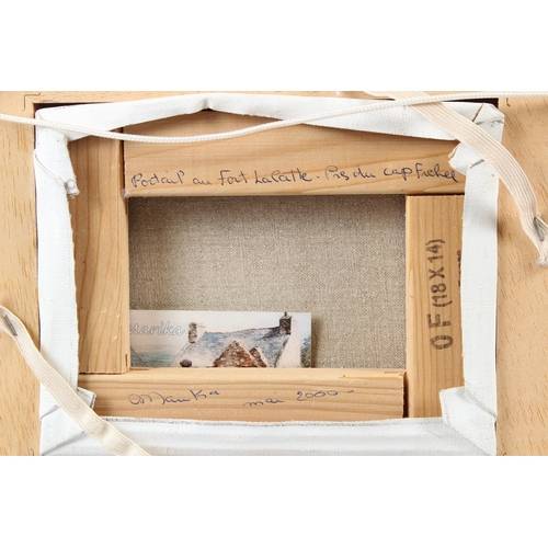 315 - MARIKA (FRENCH CONTEMPORARY)  Garden gate  oil on canvas  signed  inscribed verso  13 x 17cm