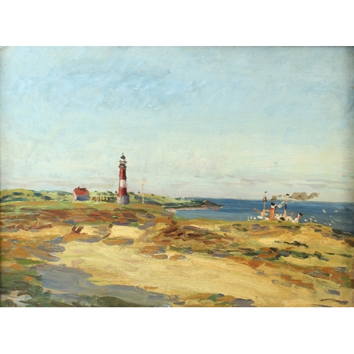 316 - GERMAN SCHOOL (EARLY 20TH CENTURY)  'Leuchtturm Hornum - Sylt'  coastal landscape with lighthouse  o... 