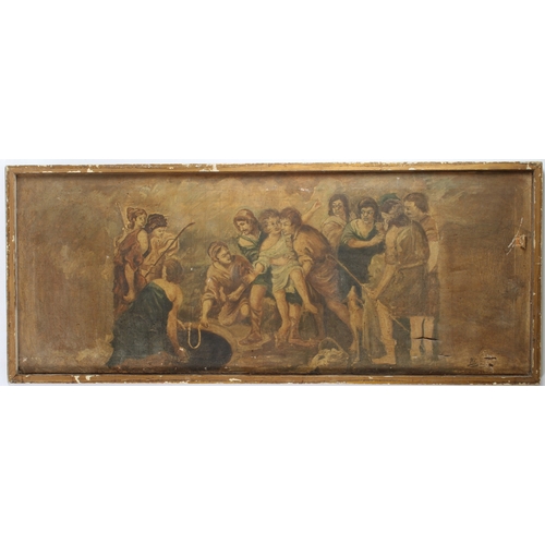 325 - EUROPEAN SCHOOL (19TH CENTURY)  Biblical scene of Joseph and his brothers at the well  oil on canvas... 