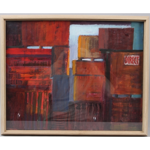 328 - ENGLISH SCHOOL (LATE 20TH CENTURY)  'The Depot IV'  acrylic on card  inscribed on the backing board ... 