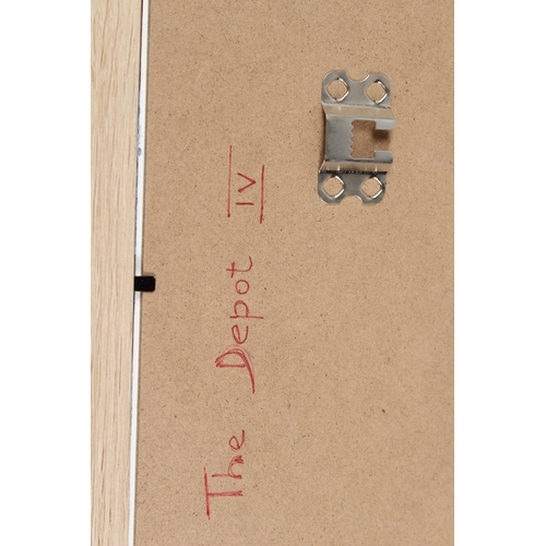 328 - ENGLISH SCHOOL (LATE 20TH CENTURY)  'The Depot IV'  acrylic on card  inscribed on the backing board ... 