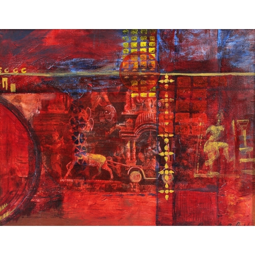 329 - BRITISH SCHOOL (LATE 20TH CENTURY)  Fantasy  oil on canvas board  signed indistinctly  28 x 35cm