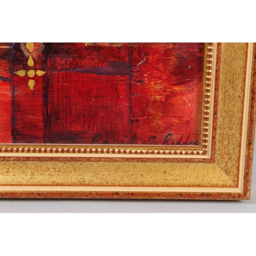 329 - BRITISH SCHOOL (LATE 20TH CENTURY)  Fantasy  oil on canvas board  signed indistinctly  28 x 35cm