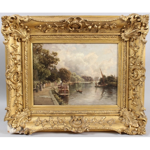 333 - EDWARD HENRY HOLDER (1847-1922)  River bank scene  oil on canvas  signed  21 x 28.5cm