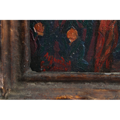 335 - EXPRESSIONIST SCHOOL  Crucifixion  oil on board  signed indistinctly  17 x 12.5cm