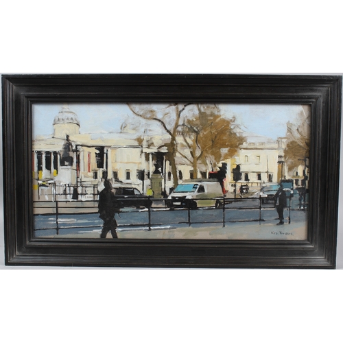 338 - WITHDRAWN FROM SALE KEN HOWARD (1932-2022)  'The National Gallery'  oil on canvas  signed  29 x 60cm