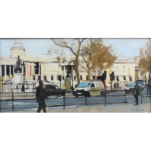 338 - WITHDRAWN FROM SALE KEN HOWARD (1932-2022)  'The National Gallery'  oil on canvas  signed  29 x 60cm