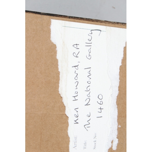 338 - WITHDRAWN FROM SALE KEN HOWARD (1932-2022)  'The National Gallery'  oil on canvas  signed  29 x 60cm