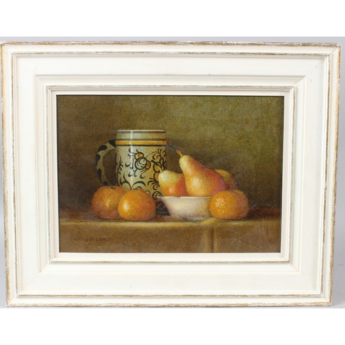342 - BOB ECKERSLEY  'Still Life with a Tankard'  oil on board  signed  24.5 x 33.5cm