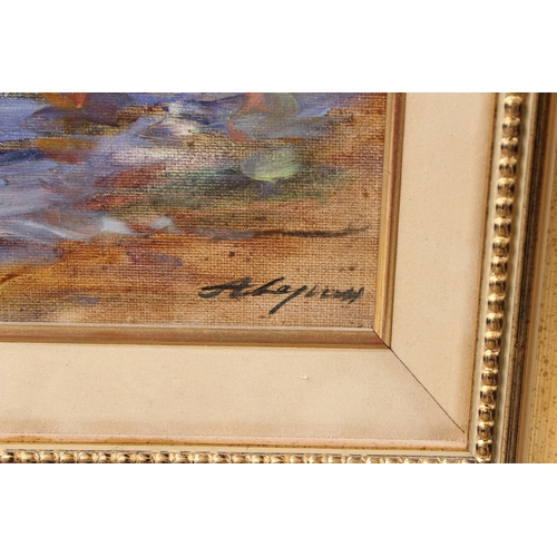 343 - ALEXANDER AVERIN  'The Toy Yacht'  oil on canvas  signed  32 x 18cm