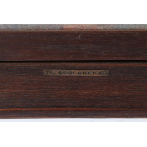 344 - ALFREDO SCOCCHERA (1887-1955)  View of Spanish town with figures on a road  oil on canvas  signed  4... 