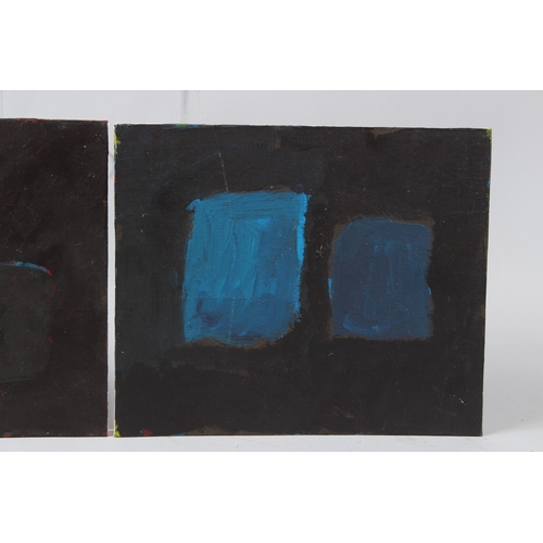 350 - BRITISH SCHOOL (LATE 20TH CENTURY)  Rectangles on black backgrounds  acrylic on canvas boards  unfra... 