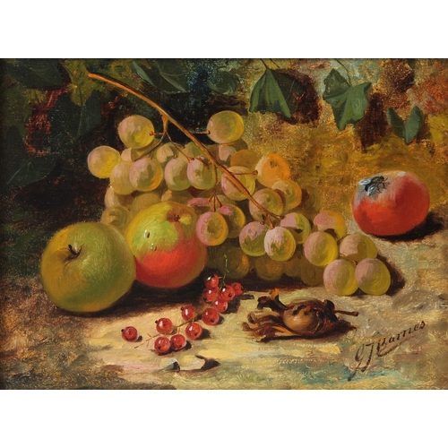 358 - G J BARNES  Still life of fruit  oil on panel  signed  21 x 28.5cm