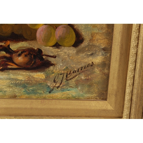 358 - G J BARNES  Still life of fruit  oil on panel  signed  21 x 28.5cm