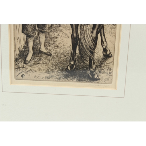 61 - LAURA KNIGHT (1877-1970)  Circus clown and acrobat rider  etching  signed in pencil  25.5 x 12.5cm
