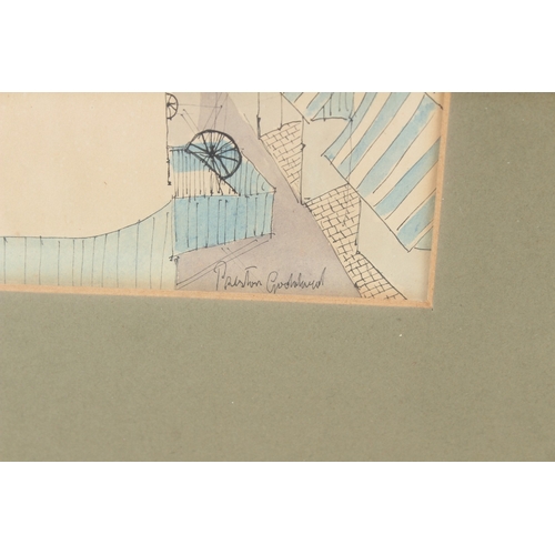 62 - PRESTON GODDARD (1928-2009)  Harbour view  and another coastal scene  two ink and wash drawings  bot... 