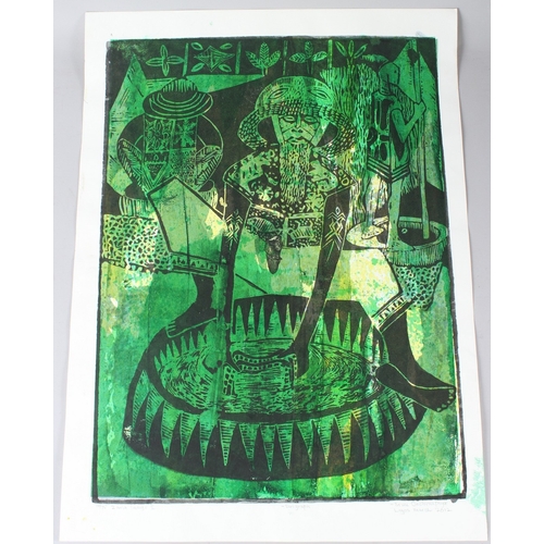 65 - BRUCE ONOBRAKPEYA (1932 NIGERIA)  'Zaria Indigo'  serigraph / screenprint 14/75  signed and inscribe... 