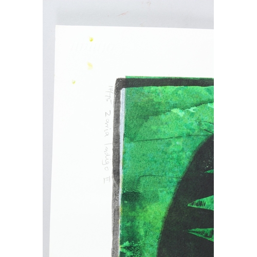 65 - BRUCE ONOBRAKPEYA (1932 NIGERIA)  'Zaria Indigo'  serigraph / screenprint 14/75  signed and inscribe... 