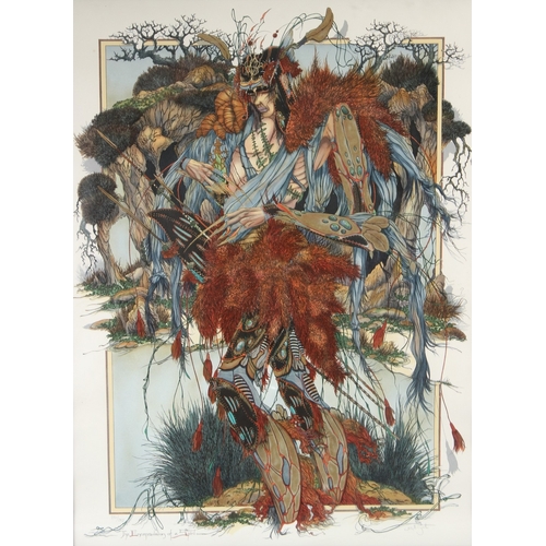 70 - GRAHAM ILLINGWORTH (1953)  'The Encapsulation of a Spirit'  silkscreen print 221/295  signed  75 x 5... 