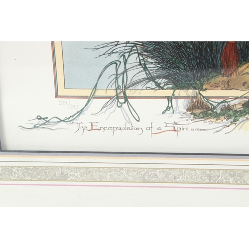 70 - GRAHAM ILLINGWORTH (1953)  'The Encapsulation of a Spirit'  silkscreen print 221/295  signed  75 x 5... 