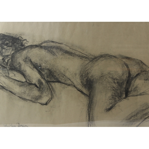 74 - SHIRLEY DIXON (CONTEMPORARY BRITISH)  Nude life study  charcoal drawing  signed  44.5 x 63cm