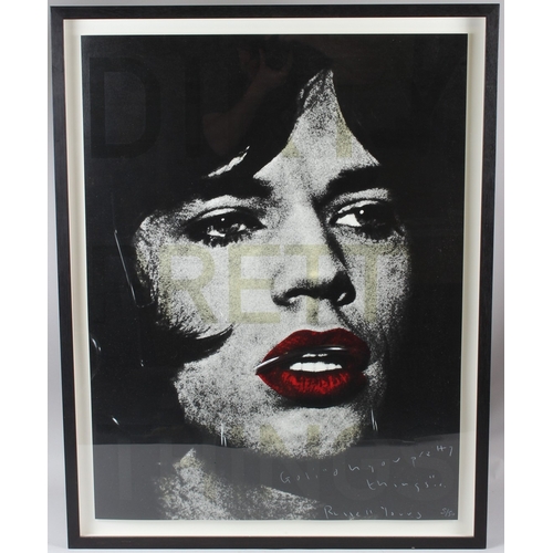 75 - RUSSELL YOUNG (b.1959)  Mick Jagger, Dirty Pretty Things  screenprint 5/50  signed  81 x 61cm