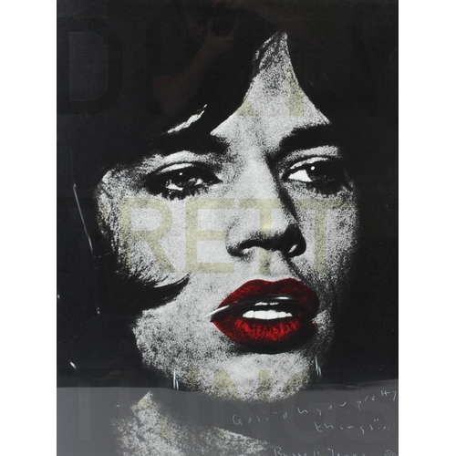 75 - RUSSELL YOUNG (b.1959)  Mick Jagger, Dirty Pretty Things  screenprint 5/50  signed  81 x 61cm