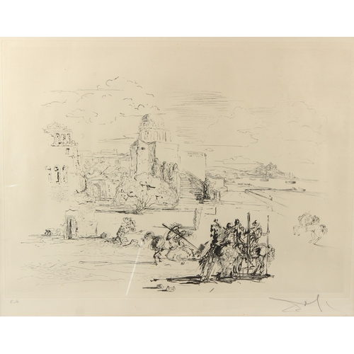 78 - SALVADOR DALI (1904-1989)  Rome and Cadaqués  etching  signed in pencil  42 x 57cm